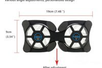 Laptop Cooling Pad Twin Fan Foldable USB Powered Notebook Radiator Stand for Universal Computer Home Office