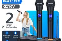 G-MARK G210V Wireless Microphone Professional Handheld Karaoke Mic with 2 Channels for Party Meeting Church Show Home Use