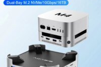 Acasis Mac Mini Docking Station USB C Hub with Dual-bay M.2 NVMe SSD Enclosure 10Gbps USB-A Splitter SD&TF for Mac Mini M4 Pro