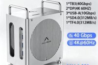 ACASIS 40Gbps Mac Mini M4/M4 Pro Docking Station Dual‑Bay M.2 NVMe SSD Enclosure 8TB*2 Dual DP 4K 60Hz SD4.0 TF4.0 USB‑C Hub