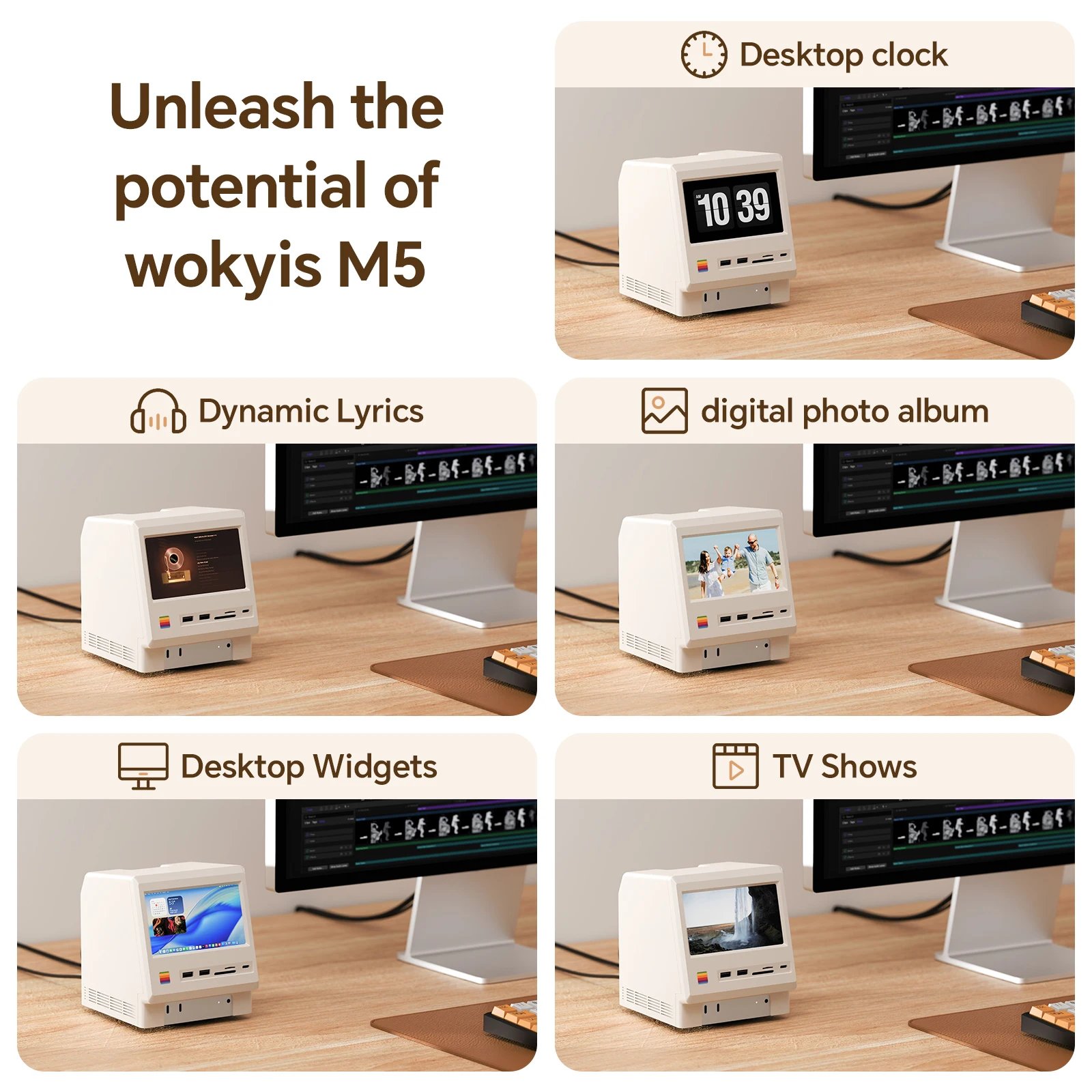 Wokyis M5 10Gbps Mac Mini M4 Dock 5inch Full HD IPS Screen USB-C HUB Monitor Display with M.2 SSD Enclosure Wokyis M5 10Gbps Mac Mini M4 Dock 5inch Full HD IPS Screen USB-C HUB Monitor Display with M.2 SSD Enclosure
