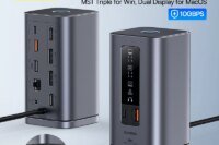 Baseus USB C Hub to DP 4K@60Hz HDMI DisplayPort 11-IN-1 Docking Station Triple Display RJ45 PD 100W For Window Mac USB 3.1 HUB
