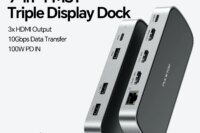 PULWTOP 3 HDMI Triple USB C Docking Station for MacBook /Windows, USB C Dock with Power Adapter, PD, USB A/C 10Gbps, Ethernet