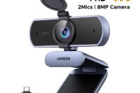 4K FHD 1080P Webcam 8MP for PC, PDAF Auto Focus, Dual AI Noise-Cancelling Mics, Web Cam Camera Works for Zoom/Teams/Google Meet