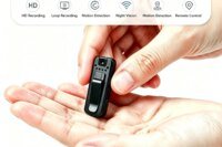 Pocket Sized Mini Body Camera 4K HD Recorder, Clip-on Wearable Design, Infrared Night Vision Loop Recording, Motion Detection, 360° Rotating Lens, Audio Video Cam for Meeting, Interview, Shop Visit
