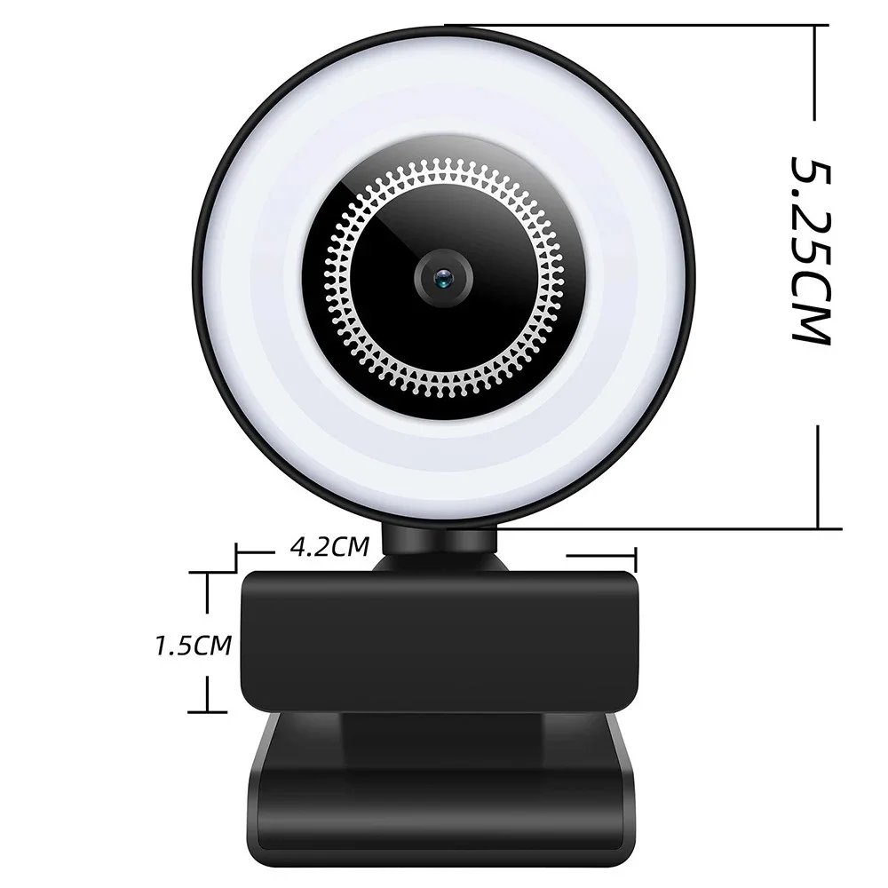 4K 8MP HD Webcam Three Light Sources Manual Brightness Adjust Ultra Clear Home Online Meeting Support Bracket Mount Stable Video - Image 2